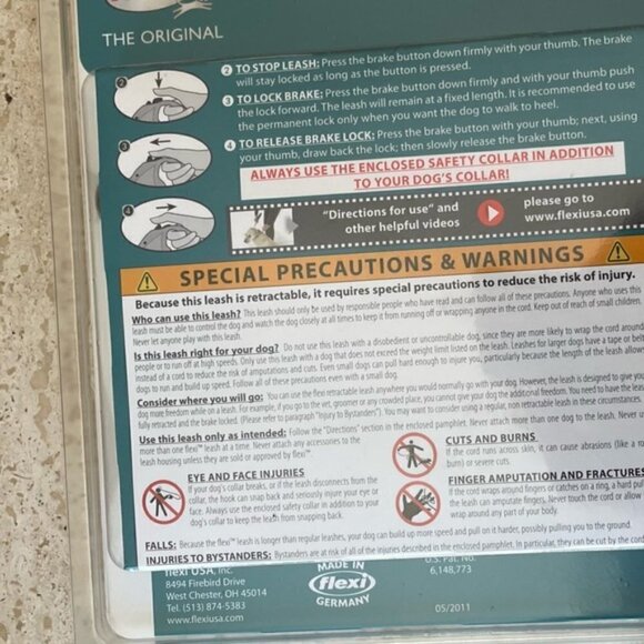 Black pattern Flexi retractable leash for medium dogs - Picture 4 of 7